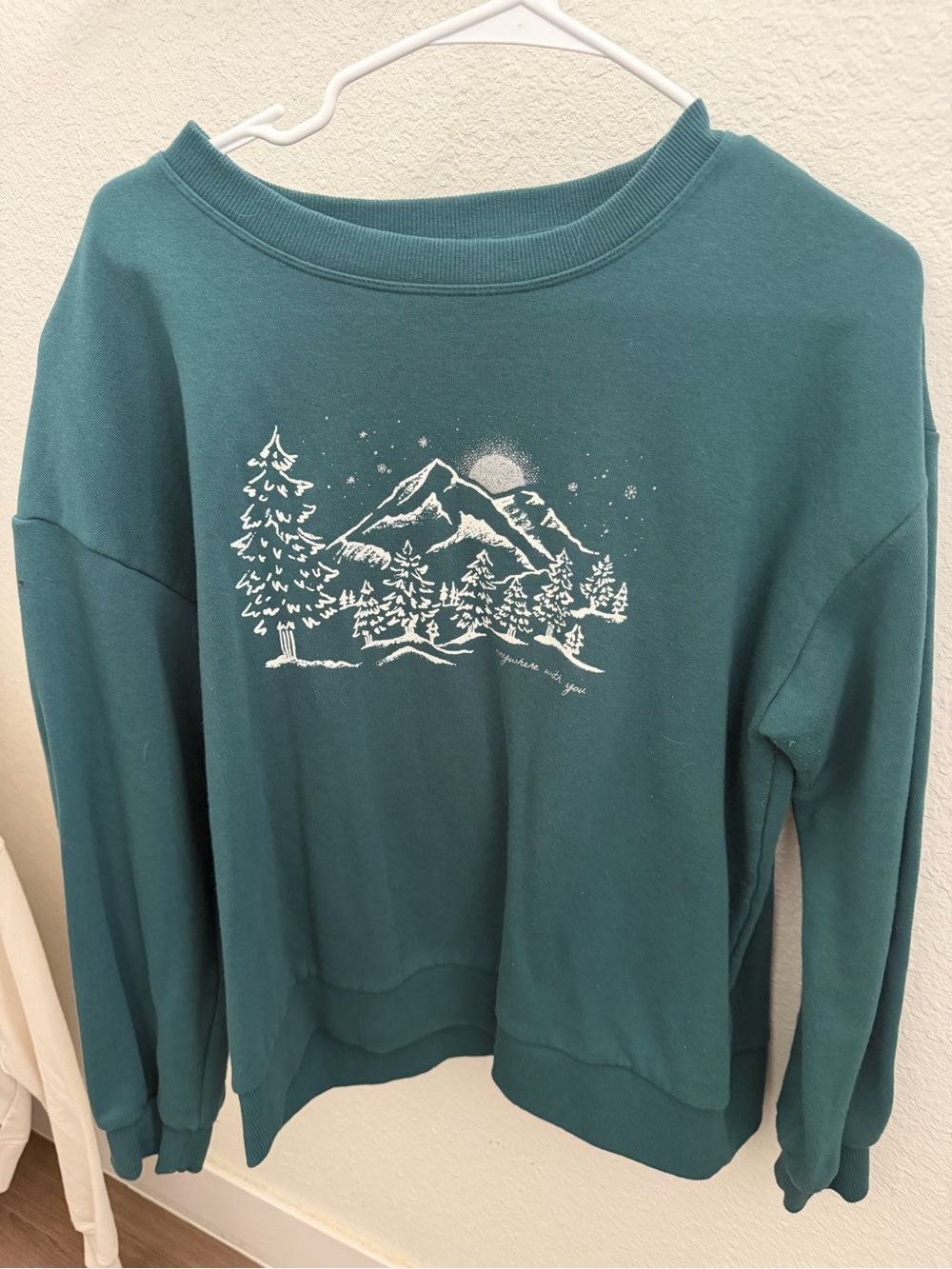C&C California Teal Mountain & Trees Crewneck Sweatshirt
